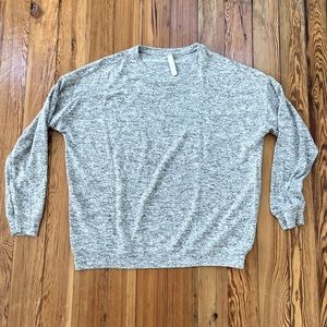 Athleta Marled Grey Black Sweatshirt Medium